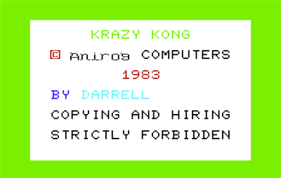 Krazy Kong - Screenshot - Game Title Image
