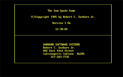 The Sam Spade Game - Screenshot - Game Title Image