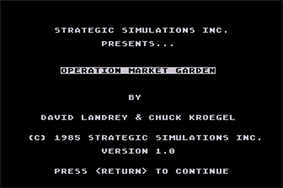 Operation Market Garden - Screenshot - Game Title Image