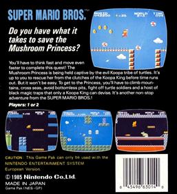 Super Mario Bros. - Box - Back - Reconstructed