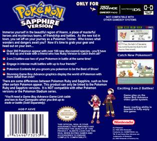 Pokémon Sapphire Version - Box - Back - Reconstructed Image