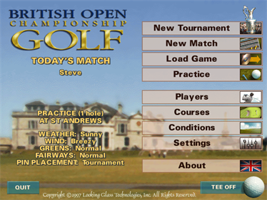 British Open Championship Golf - Screenshot - Game Select Image