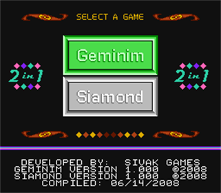 2 Games in 1: Geminim / Siamond - Screenshot - Game Select Image
