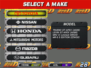 Initial D Arcade Stage - Screenshot - Game Select Image