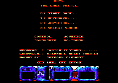 Axys: The Last Battle - Screenshot - Game Select Image