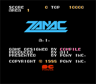 Zanac - Screenshot - Game Title Image