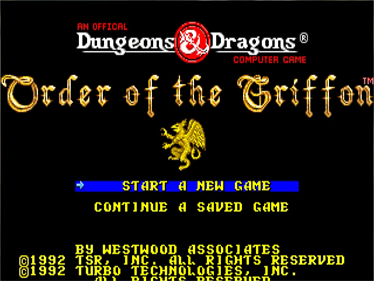 Dungeons & Dragons: Order of the Griffon - Screenshot - Game Title Image