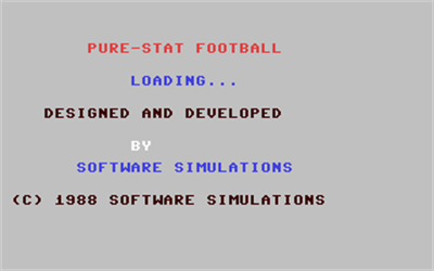 Pure-Stat Football - Screenshot - Game Title Image