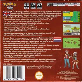 Pokémon FireRed Version - Box - Back Image