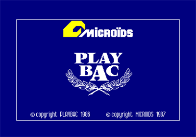 Play Bac - Screenshot - Game Title Image