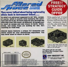 Altered Space: A 3-D Alien Adventure - Box - Back Image