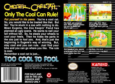 Chester Cheetah: Too Cool to Fool - Box - Back Image