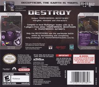 Transformers: Decepticons - Box - Back Image