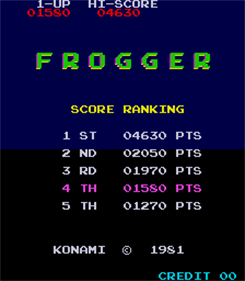 Frogger - Screenshot - High Scores Image
