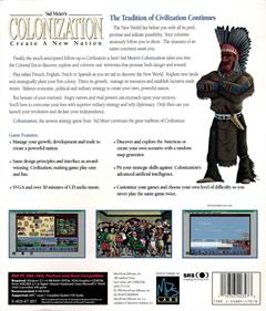 Sid Meier's Colonization - Box - Back Image