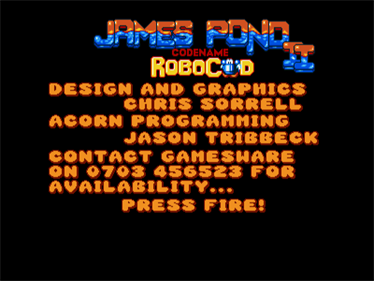 James Pond 2: RoboCod - Screenshot - Game Title Image