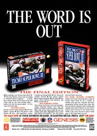 Tecmo Super Bowl III: Final Edition - Advertisement Flyer - Front Image