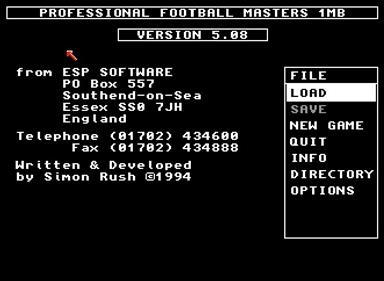 Professional Football Masters - Screenshot - Game Title Image