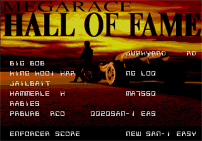 MegaRace - Screenshot - High Scores Image