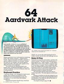 Aardvark Attack - Advertisement Flyer - Front Image