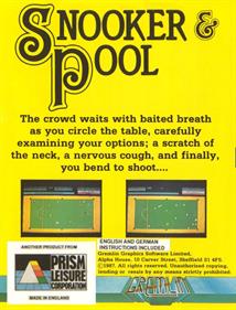 Snooker & Pool - Box - Back Image