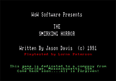 The Smirking Horror - Screenshot - Game Title Image