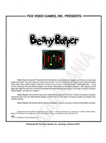 Beany Bopper - Advertisement Flyer - Back Image