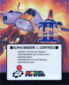 Alpha Mission II - Arcade - Controls Information Image