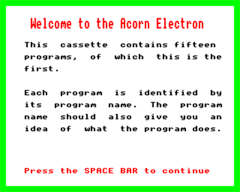 Introductory Cassette - Screenshot - Game Title Image