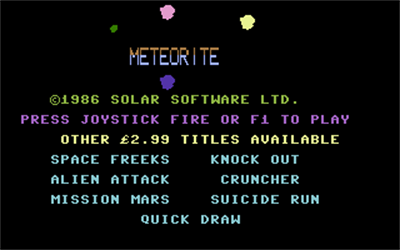 Meteorite - Screenshot - Game Title Image