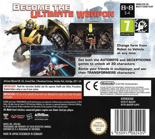 Transformers: War for Cybertron: Autobots - Box - Back Image