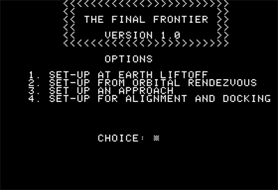 The Final Frontier - Screenshot - Game Select Image