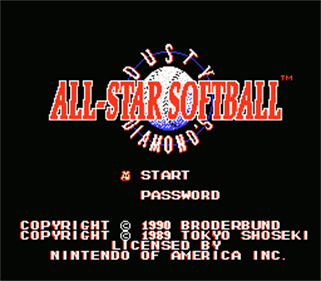 Dusty Diamond's All-Star Softball - Screenshot - Game Title Image