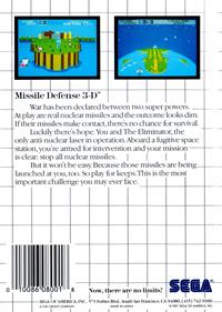 Missile Defense 3-D - Box - Back Image