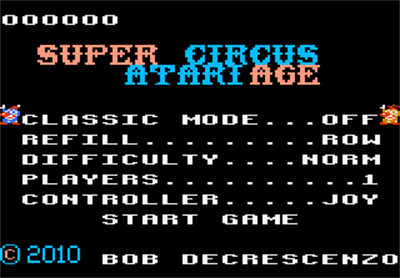 Super Circus AtariAge - Screenshot - Game Title Image