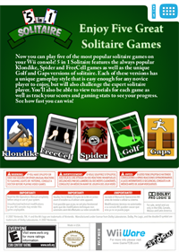 5 in 1 Solitaire - Box - Back Image
