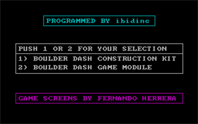 Boulder Dash Construction Kit - Screenshot - Game Select