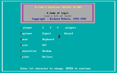 A Clue's Solution - Screenshot - Game Title Image