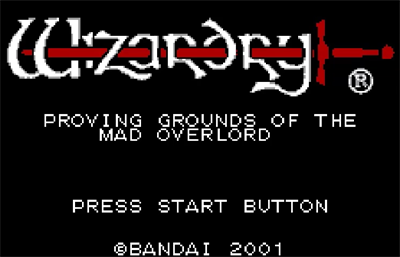 Wizardry Scenario #1: Proving Grounds of the Mad Overlord - Screenshot - Game Title Image