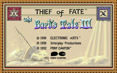 The Bard's Tale III: Thief of Fate - Screenshot - Game Title Image