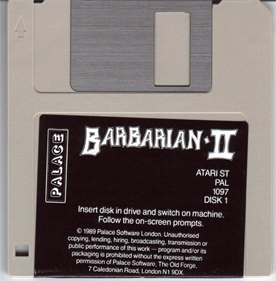 Barbarian II (Palace Software) - Disc Image
