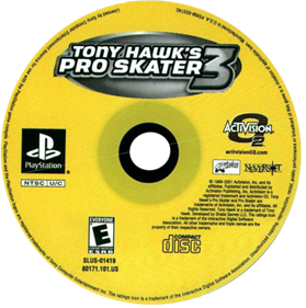 Tony Hawk's Pro Skater 3 - Disc Image