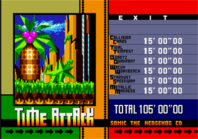 Sonic CD - Screenshot - Game Select Image