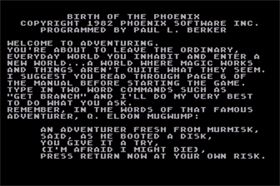 Birth of the Phoenix - Screenshot - Game Title Image