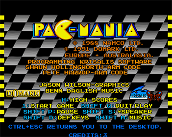 Pacmania - Screenshot - Game Title Image