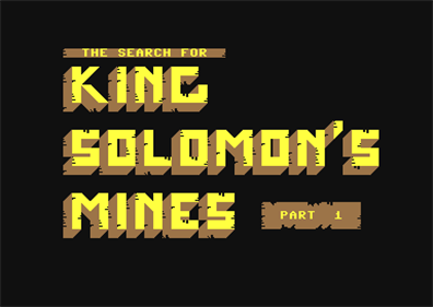 The Search for King Solomon's Mines - Screenshot - Game Title Image