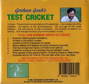 Graham Gooch's Test Cricket - Box - Back Image