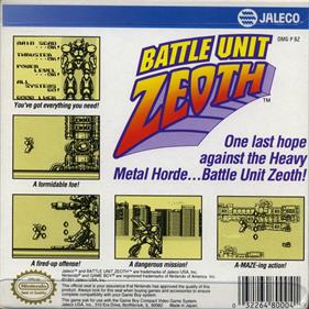 Battle Unit Zeoth - Box - Back Image