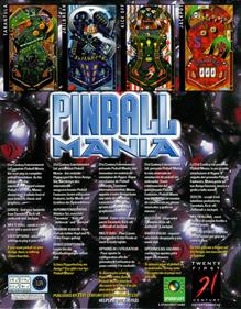 Pinball Mania - Box - Back Image