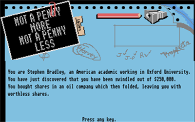 Jeffrey Archer: Not a Penny More, Not a Penny Less: The Computer Game - Screenshot - Gameplay Image